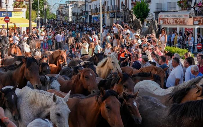 La emoción toma las calles de Almonte con la entrada de las primeras tropas de la Saca de las Yeguas