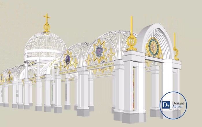 Desvelamos en primicia el diseño del exorno que transformará la Plaza Virgen del Rocío para la Venida
