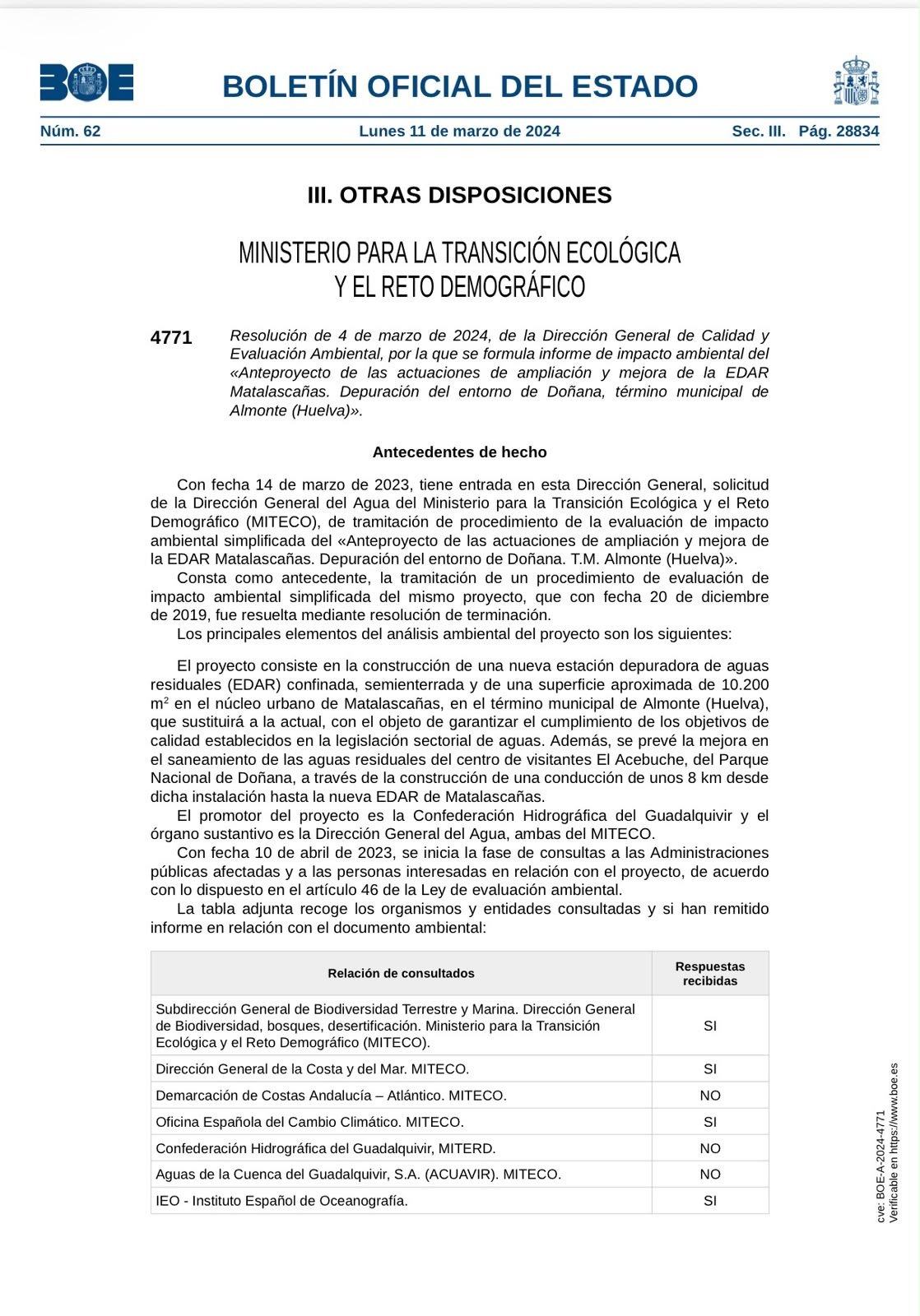 Salud Pública cuestiona el proyecto de la nueva depuradora de Matalascañas junto a la playa por sus posibles efectos sobre la población